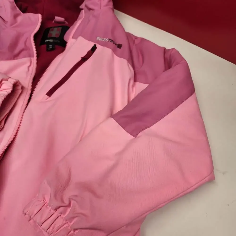 Swiss Tech Girls Pink Winter Jacket with Hood